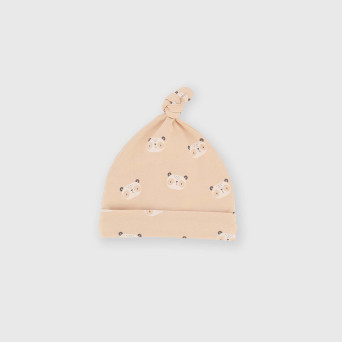 Jungen Mütze in Interlock Baumwolle Beige Jungen Mütze in Interlock Baumwolle Beige