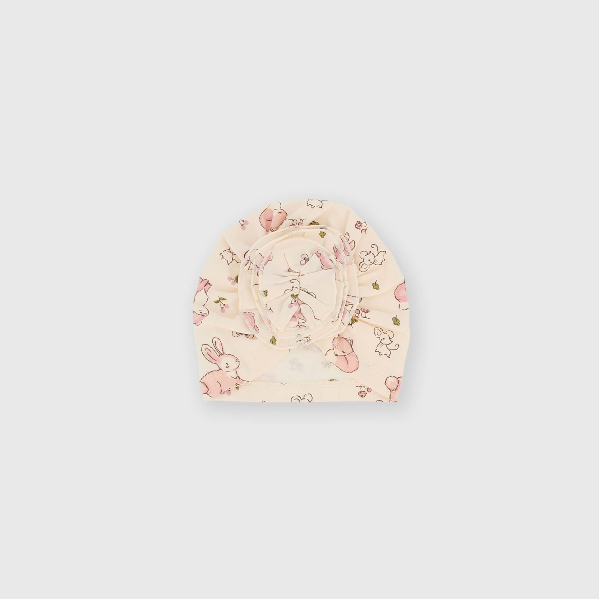 Cotton interlock hat for girl white