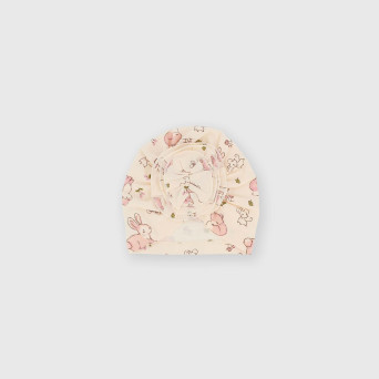Gorro de algodón interlock para niña blanco Gorro de algodón interlock para niña blanco