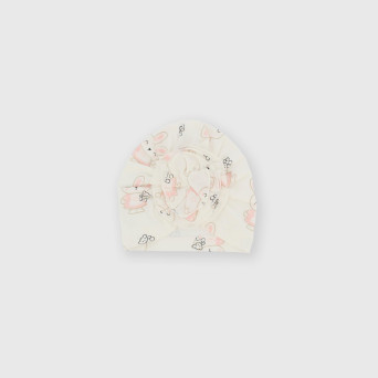 Cappello in cotone interlock da bambina bianco Cappello in cotone interlock da bambina bianco