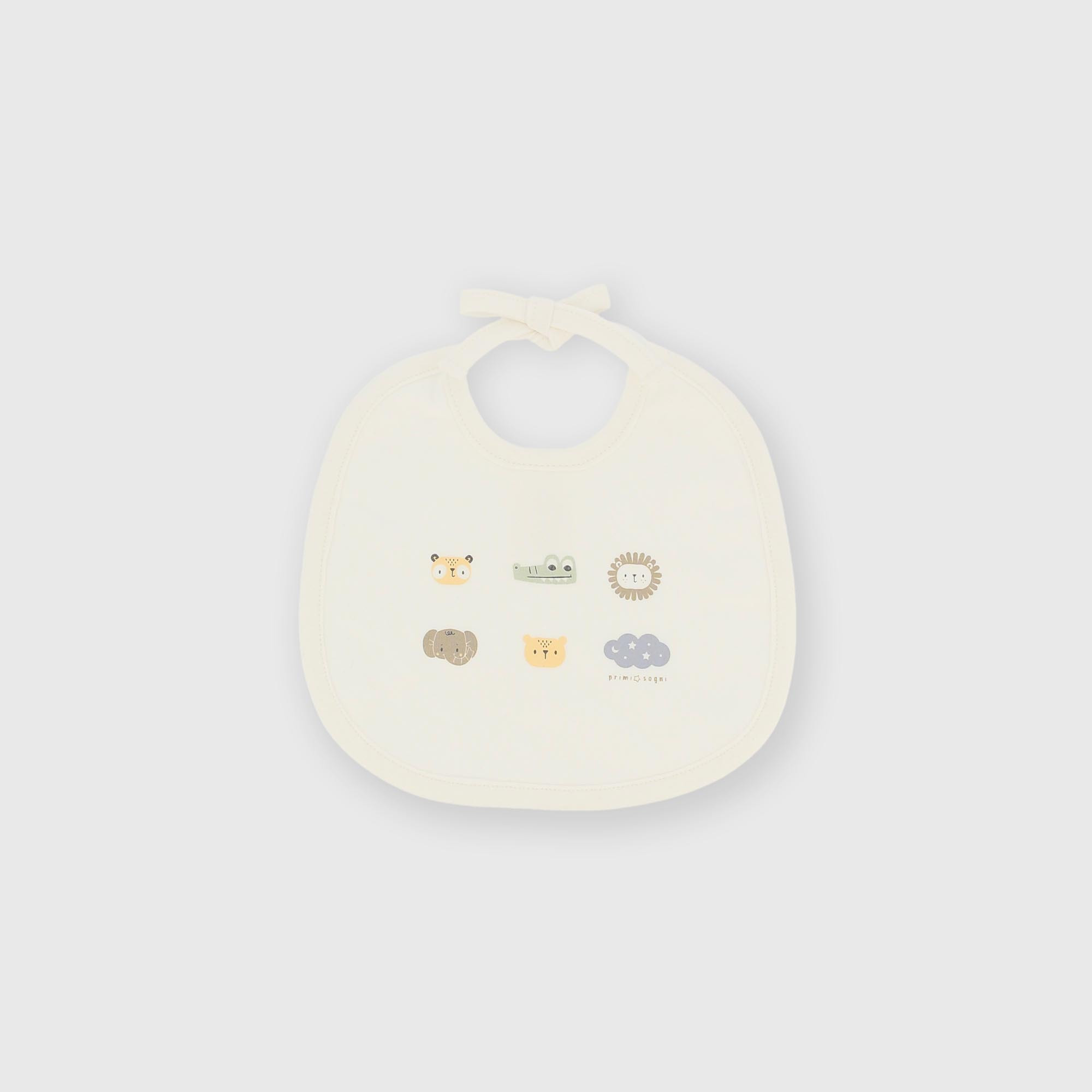 Bavaglino in cotone interlock da bambino bianco