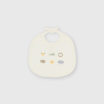 Нагрудник из хлопка интерлок для мальчиков, белый Нагрудник из хлопка интерлок для мальчиков, белый