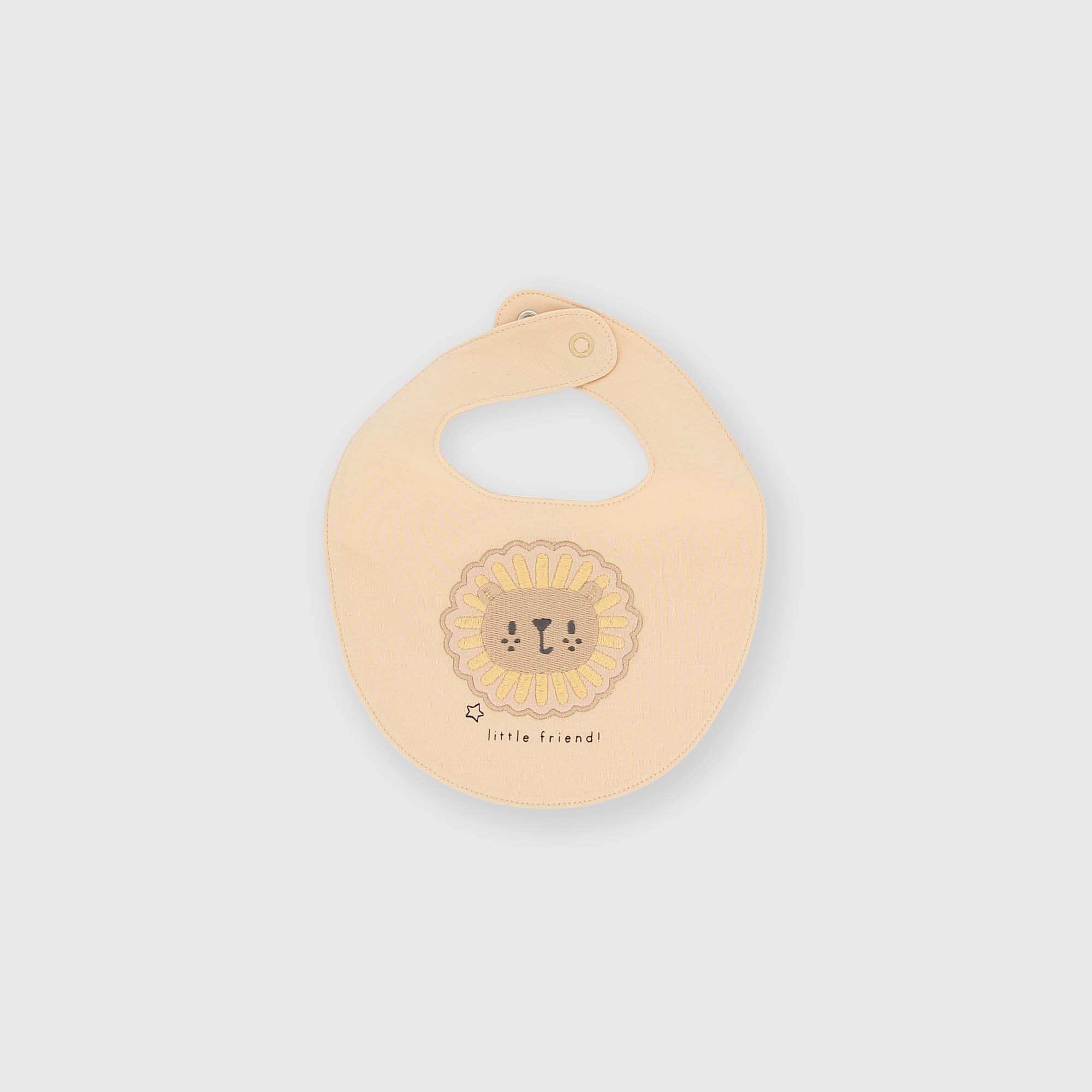 Bavaglino in cotone interlock da bambino beige