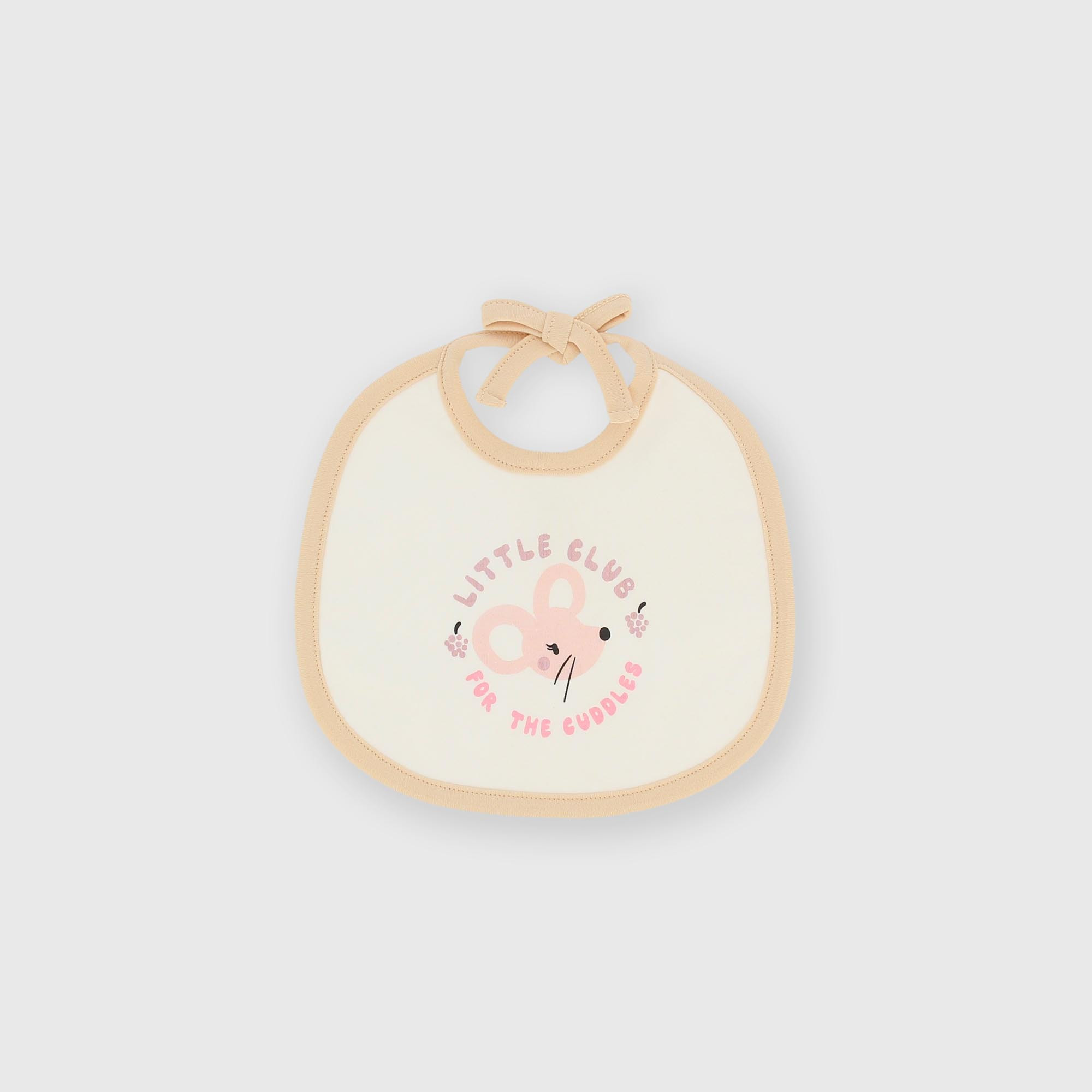 Bavaglino in cotone interlock da bambina bianco