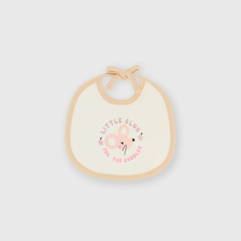 Bavaglino in cotone interlock da bambina bianco Bavaglino in cotone interlock da bambina bianco
