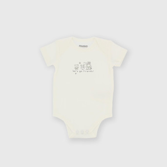 Body manica corta in cotone interlock da bambino bianco Body manica corta in cotone interlock da bambino bianco