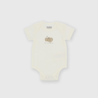 Body manica corta in costina da bambino bianco Body manica corta in costina da bambino bianco
