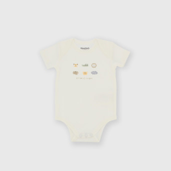 Body manica corta in cotone interlock da bambino bianco Body manica corta in cotone interlock da bambino bianco