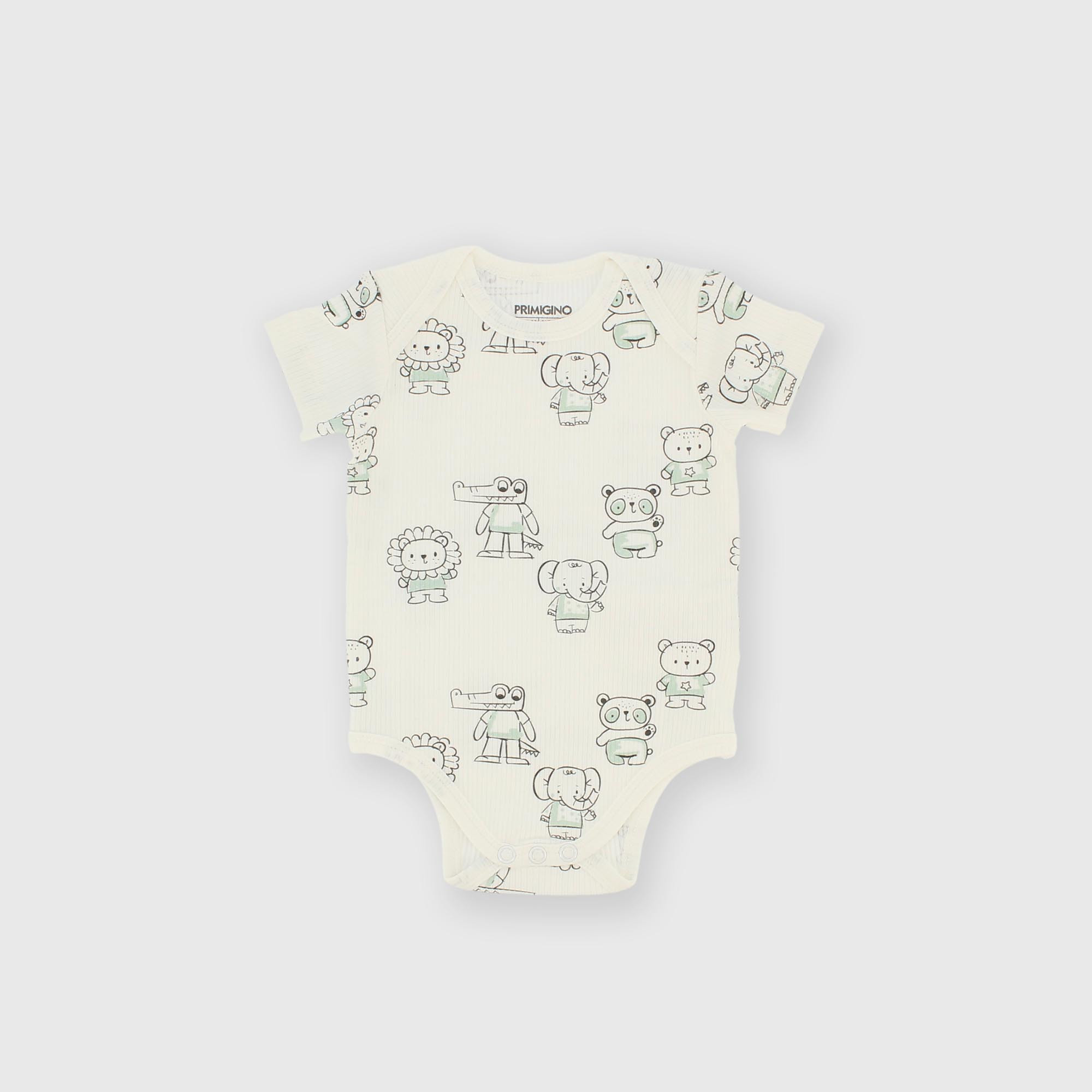 Body manica corta in costina da bambino bianco