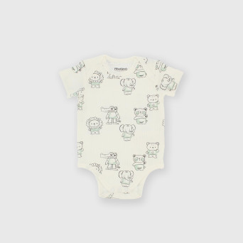Body manica corta in costina da bambino bianco Body manica corta in costina da bambino bianco