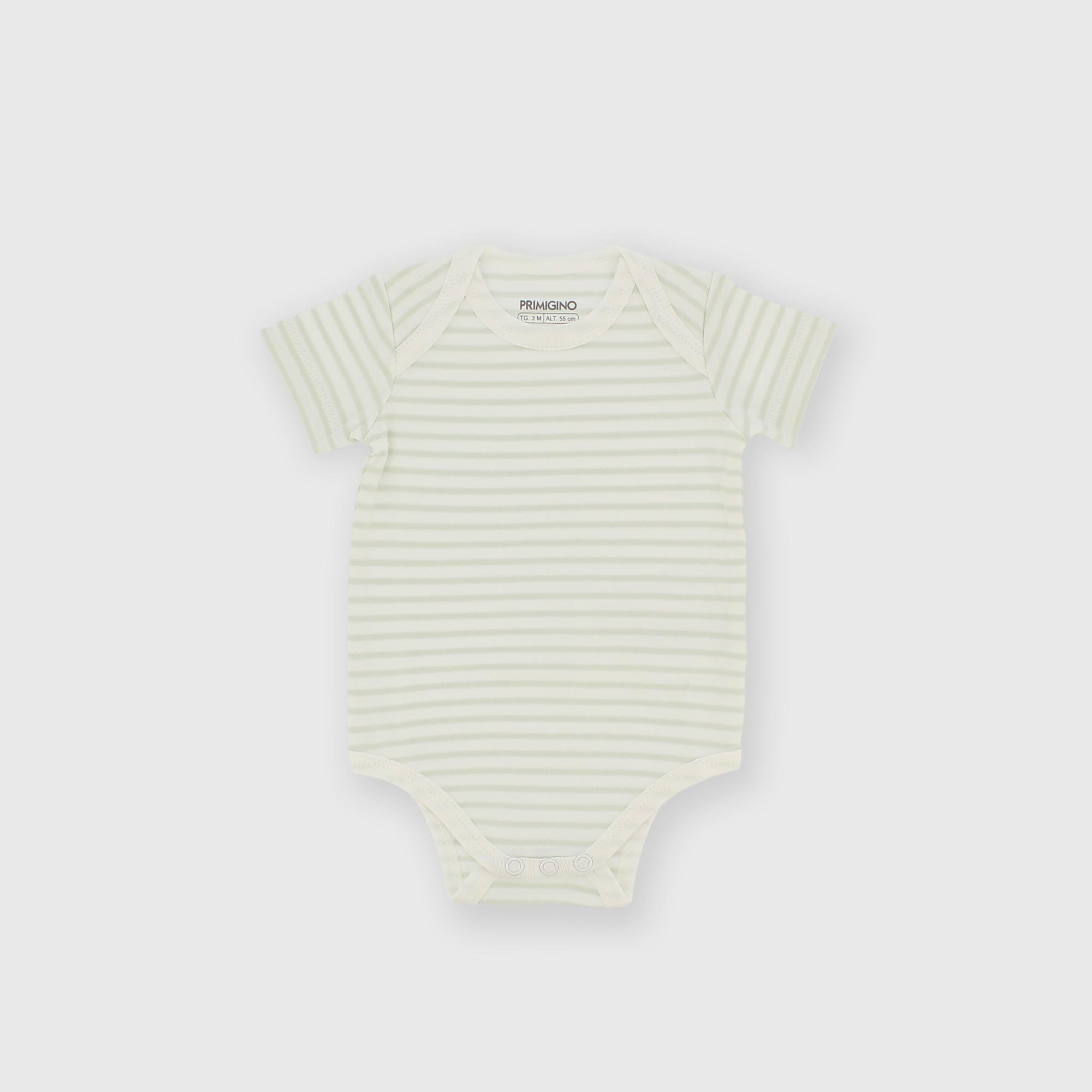 Body manica corta in cotone interlock da bambino verde