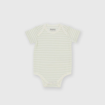 Body manica corta in cotone interlock da bambino verde Body manica corta in cotone interlock da bambino verde
