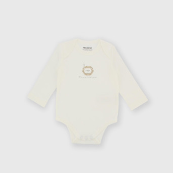 Body manica lunga in cotone interlock da bambino bianco Body manica lunga in cotone interlock da bambino bianco