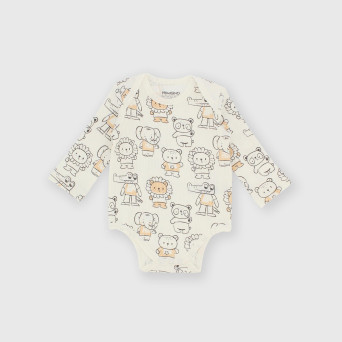 Body manica lunga in costina da bambino bianco Body manica lunga in costina da bambino bianco