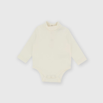 Body manica lunga in cotone interlock da bambino bianco Body manica lunga in cotone interlock da bambino bianco