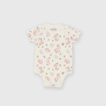Body manica corta in cotone interlock da bambina bianco Body manica corta in cotone interlock da bambina bianco