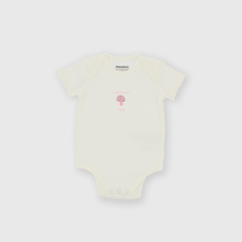 Rib short-sleeved bodysuit for girl white Rib short-sleeved bodysuit for girl white