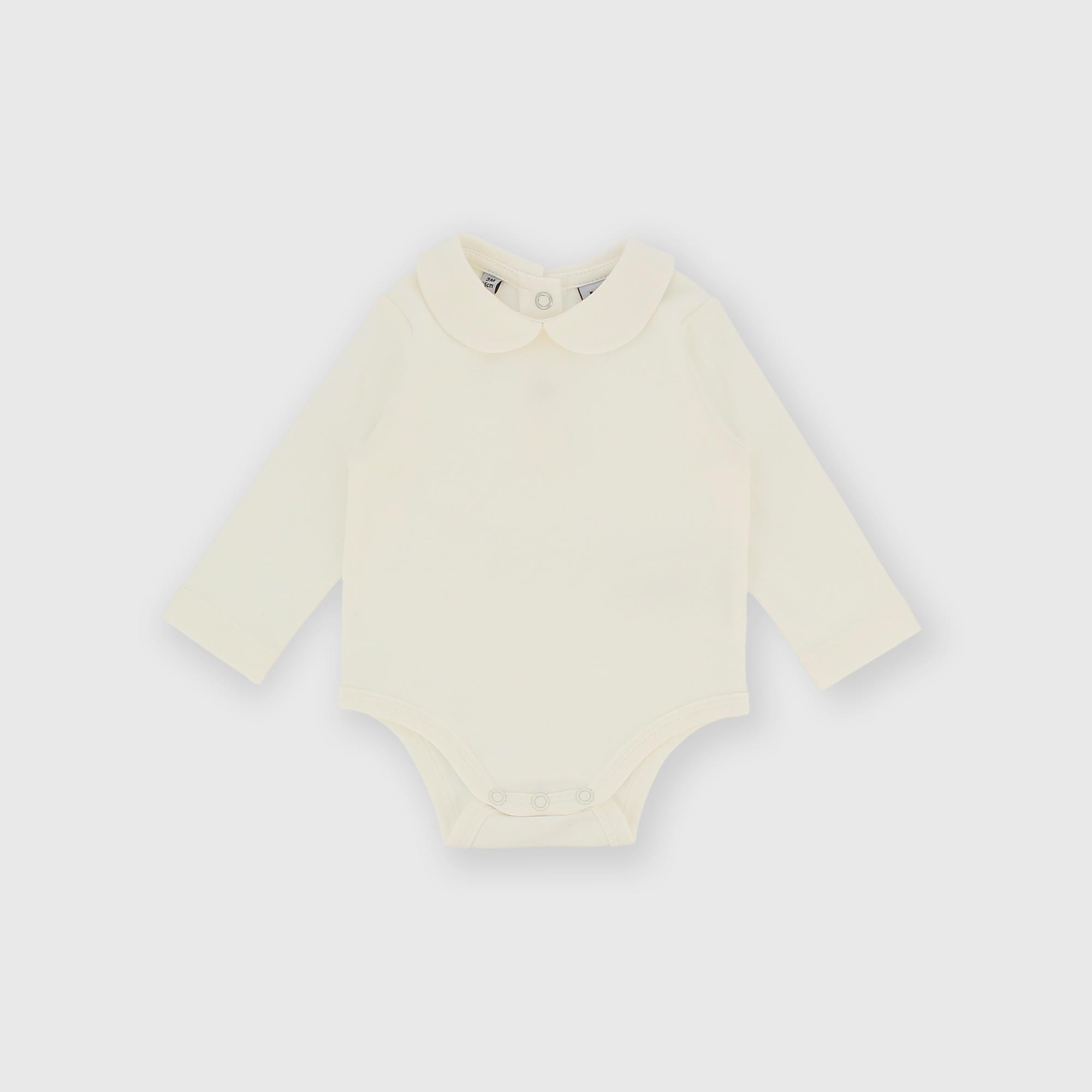 Body manica lunga in cotone interlock da bambina bianco