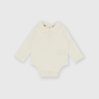 Cotton interlock long-sleeved bodysuit for girl white Cotton interlock long-sleeved bodysuit for girl white