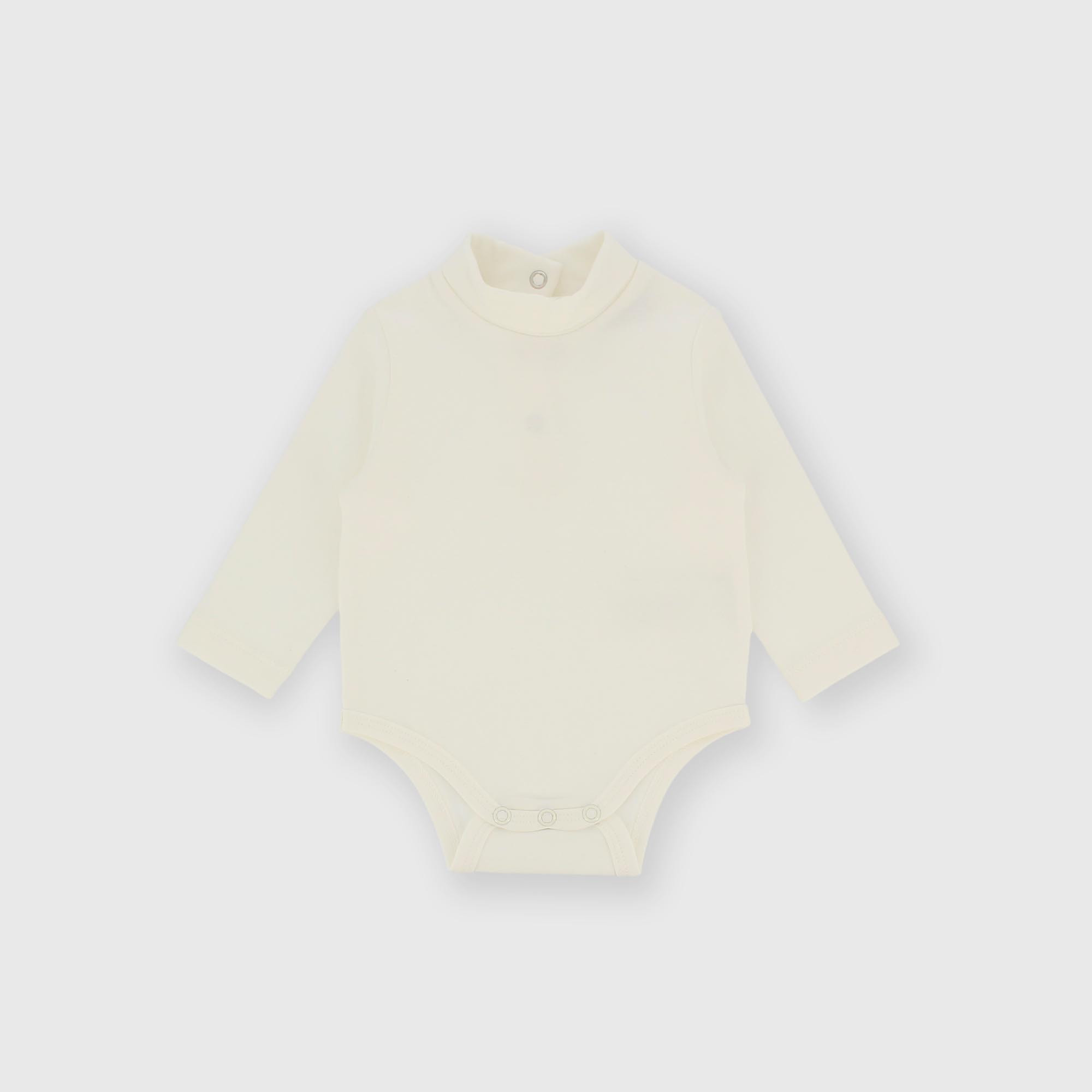 Body manica lunga in cotone interlock da bambina bianco