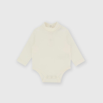 Cotton interlock long-sleeved bodysuit for girl white Cotton interlock long-sleeved bodysuit for girl white