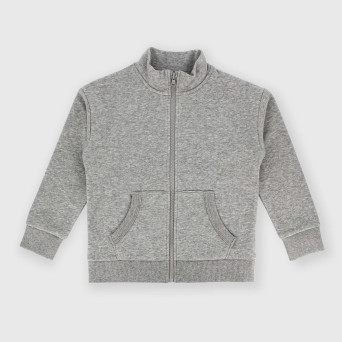 Maglia con zip in felpa unisex grigio Maglia con zip in felpa unisex grigio