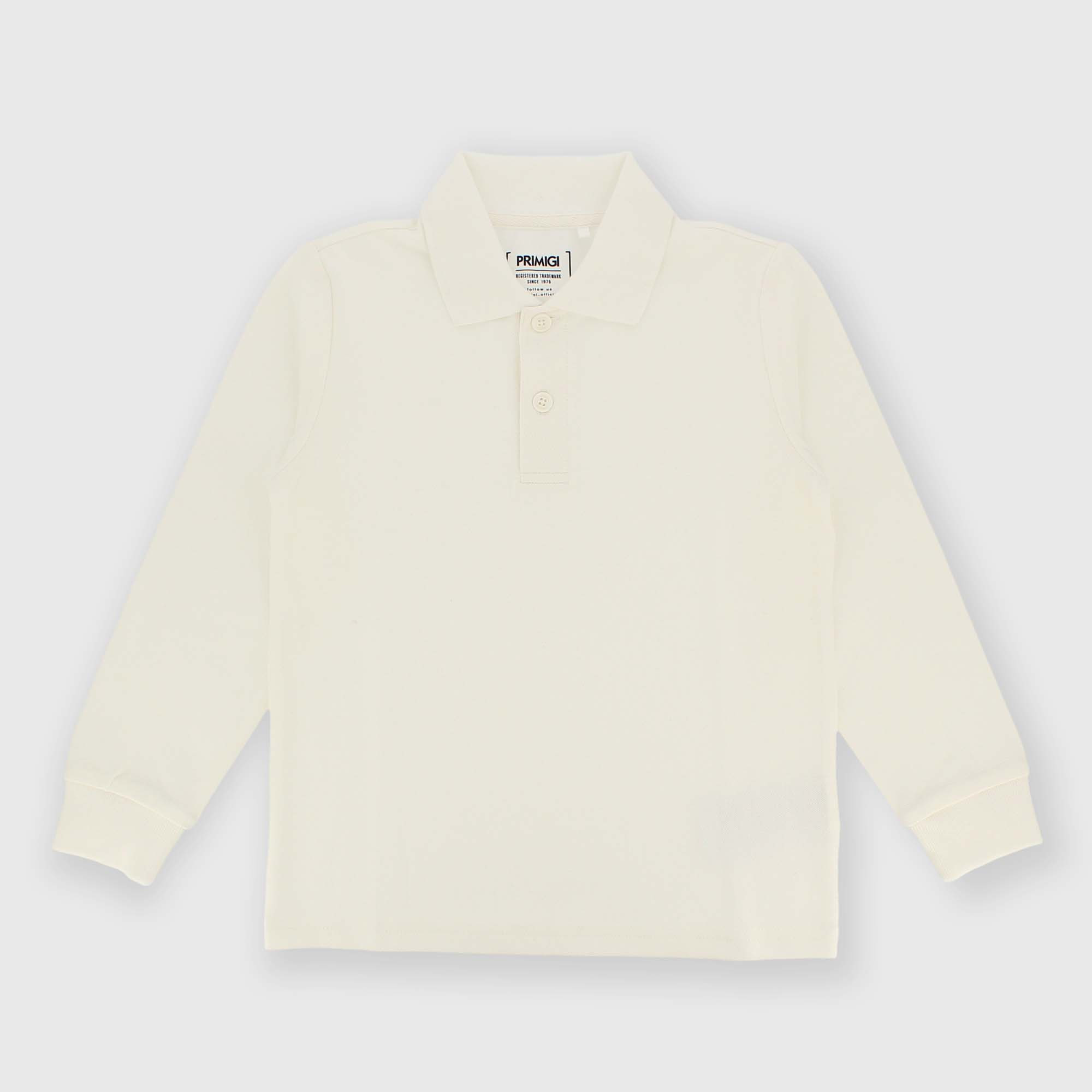 Polo&#x20;maniche&#x20;lunghe&#x20;in&#x20;cotone&#x20;piquet&#x20;unisex&#x20;bianco