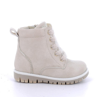 Anfibi da bambina beige con zip Anfibi da bambina beige con zip