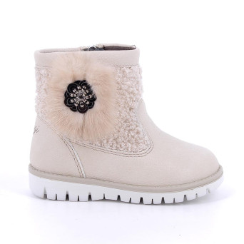 Stivaletti da bambina beige con zip Stivaletti da bambina beige con zip
