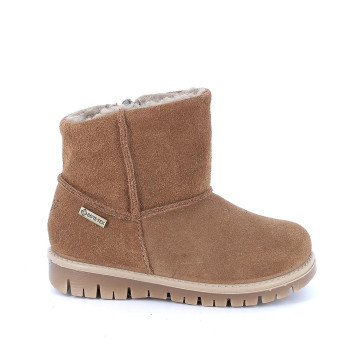 Stivaletti gore-tex da bambina marrone con zip Stivaletti gore-tex da bambina marrone con zip