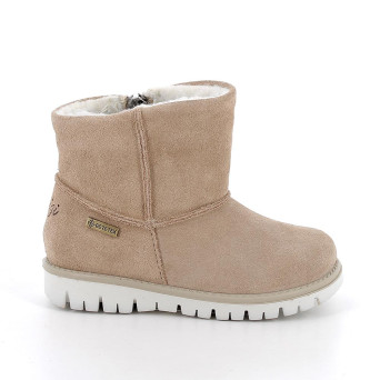 Stivaletti gore-tex da bambina beige con zip Stivaletti gore-tex da bambina beige con zip