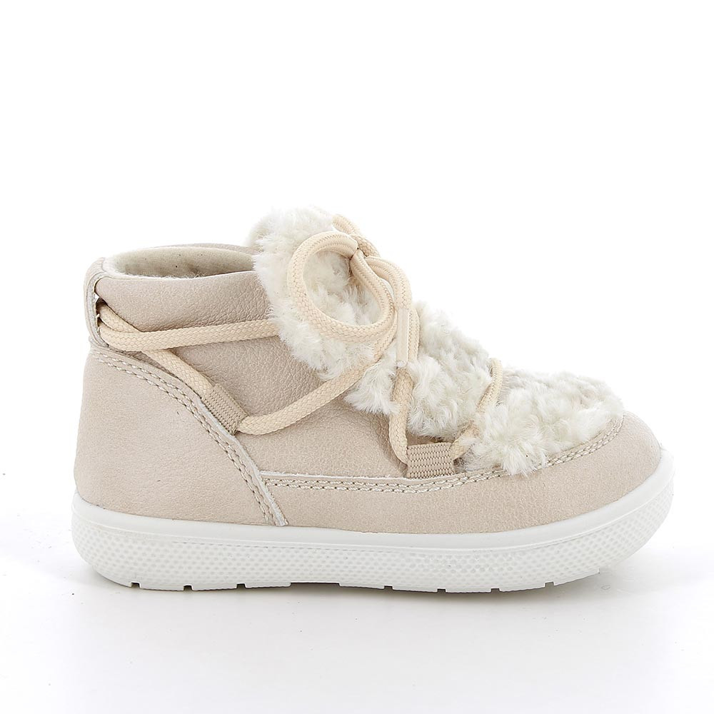 Polacchine da bambina beige con lacci