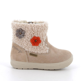 Stivaletti gore-tex da bambina beige con zip Stivaletti gore-tex da bambina beige con zip
