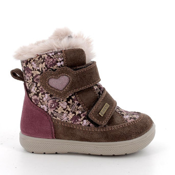 Stivaletti gore-tex da bambina marrone con strap Stivaletti gore-tex da bambina marrone con strap