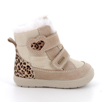 Stivaletti gore-tex da bambina beige con strap Stivaletti gore-tex da bambina beige con strap