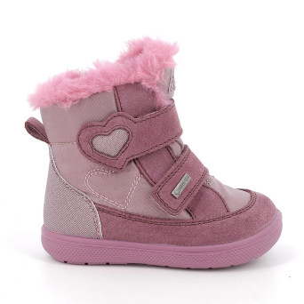 Stivaletti gore-tex da bambina viola e rosa con strap Stivaletti gore-tex da bambina viola e rosa con strap