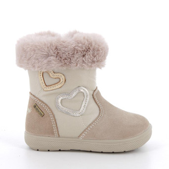 Stivaletti gore-tex da bambina beige con zip Stivaletti gore-tex da bambina beige con zip