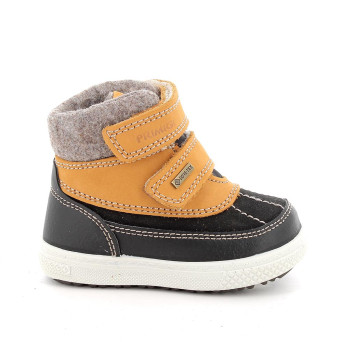 JUNGE GORE-TEX STIEFELETTEN GELB UND SCHWARZ MIT VELCRO JUNGE GORE-TEX STIEFELETTEN GELB UND SCHWARZ MIT VELCRO