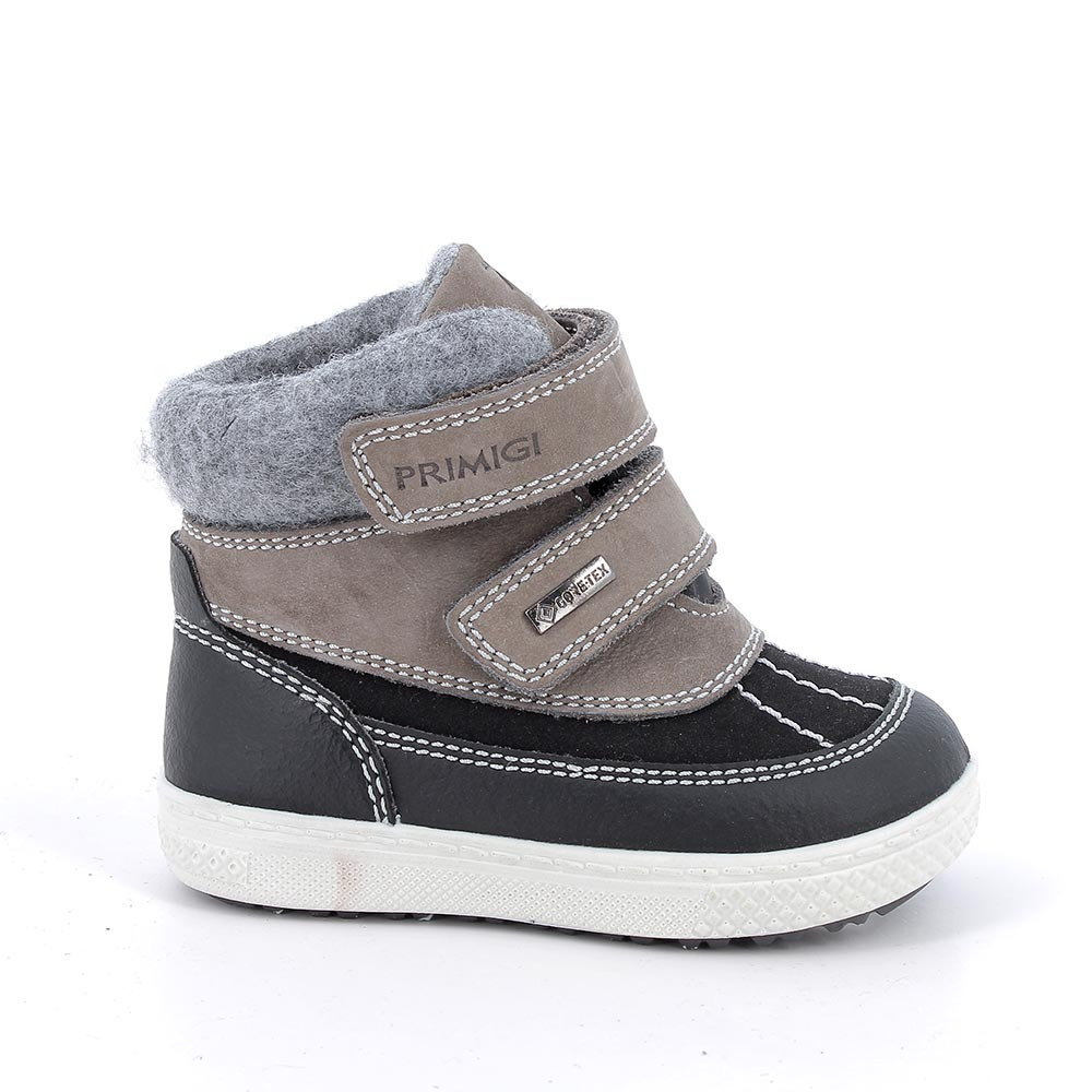 Scarponcini&#x20;gore-tex&#x20;da&#x20;bambino&#x20;grigio&#x20;e&#x20;nero&#x20;con&#x20;strap