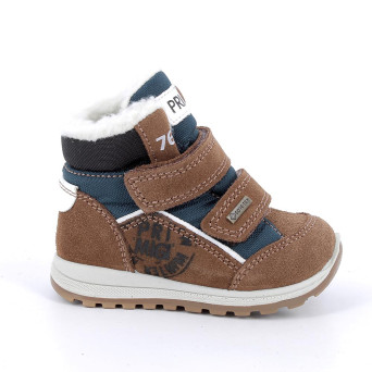 JUNGE GORE-TEX STIEFELETTEN BRAUN UND BLAU MIT VELCRO JUNGE GORE-TEX STIEFELETTEN BRAUN UND BLAU MIT VELCRO