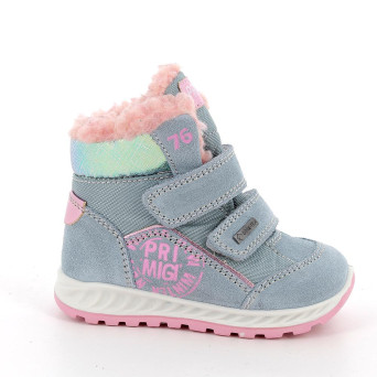 Scarponcini gore-tex da bambina celeste con strap Scarponcini gore-tex da bambina celeste con strap