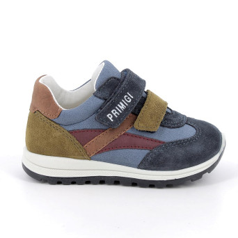 Sneakers da bambino blu con strap Sneakers da bambino blu con strap