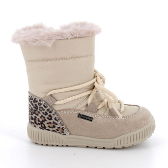 Stivali gore-tex da bambina beige con zip Stivali gore-tex da bambina beige con zip
