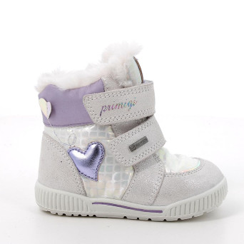 Stivaletti gore-tex da bambina argento con strap Stivaletti gore-tex da bambina argento con strap