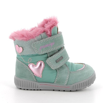 Stivaletti gore-tex da bambina verde con strap Stivaletti gore-tex da bambina verde con strap