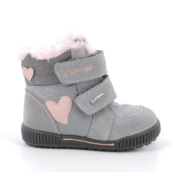 Stivaletti gore-tex da bambina grigio con strap Stivaletti gore-tex da bambina grigio con strap