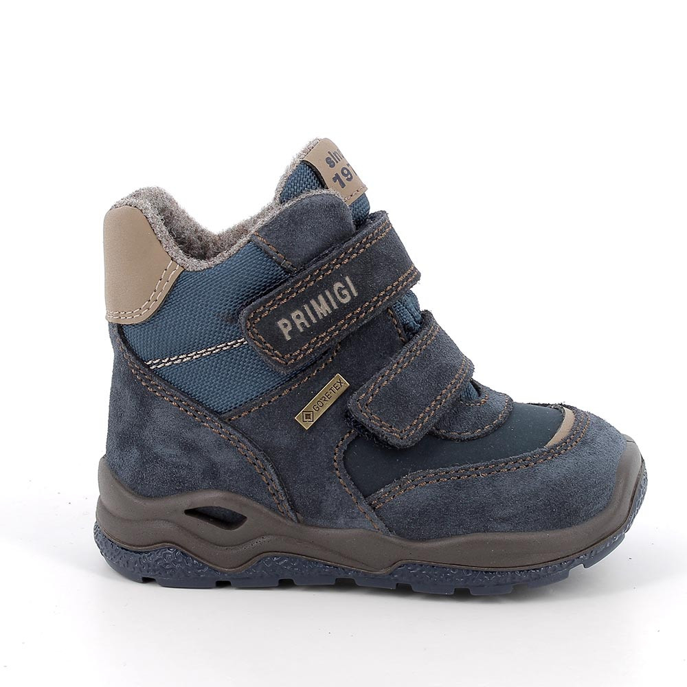 Scarponcini gore-tex da bambino blu con strap