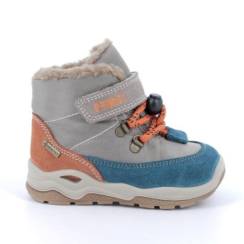 Gore-tex boots for boys beige and turquoise with velcro Gore-tex boots for boys beige and turquoise with velcro