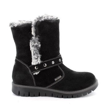 Полусапожки с мембраной gore-tex для девочек с молнией, черный Полусапожки с мембраной gore-tex для девочек с молнией, черный