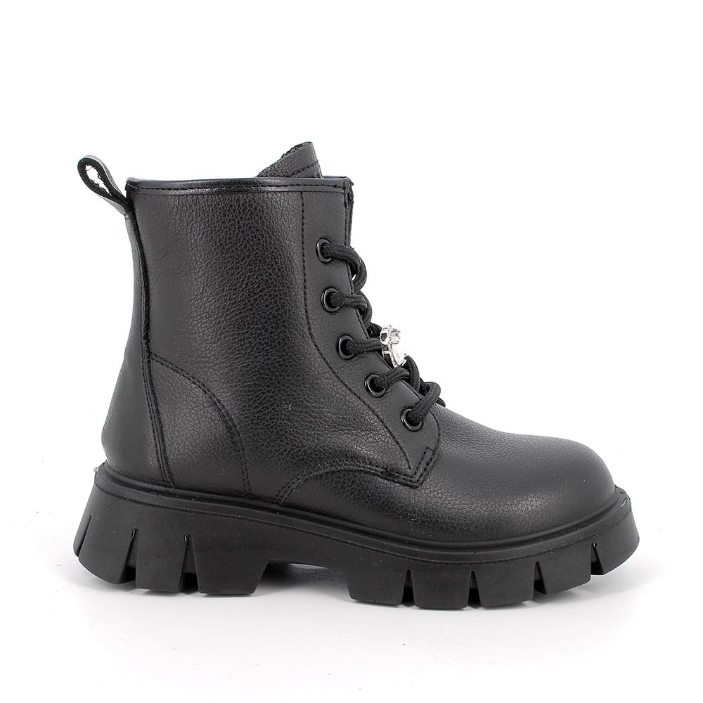 MÄDCHEN STIEFELLETTE SCHWARZ MIT ZIP